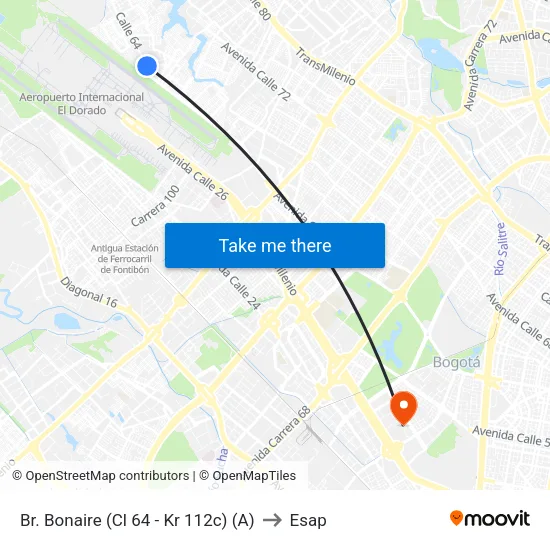 Br. Bonaire (Cl 64 - Kr 112c) (A) to Esap map