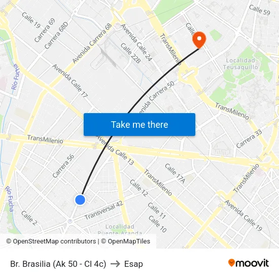 Br. Brasilia (Ak 50 - Cl 4c) to Esap map