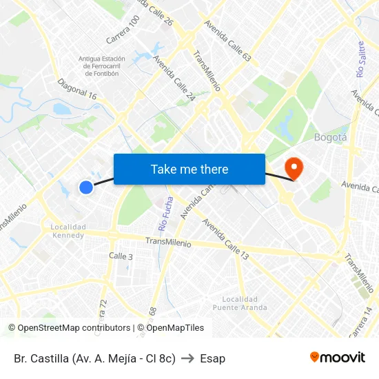 Br. Castilla (Av. A. Mejía - Cl 8c) to Esap map