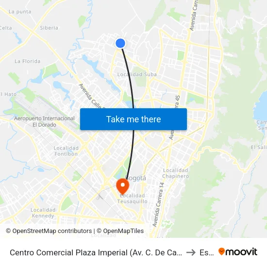Centro Comercial Plaza Imperial (Av. C. De Cali - Cl 151c) to Esap map