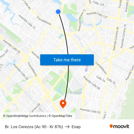 Br. Los Cerezos (Ac 90 - Kr 87b) to Esap map