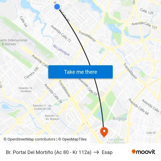 Br. Portal Del Mortiño (Ac 80 - Kr 112a) to Esap map