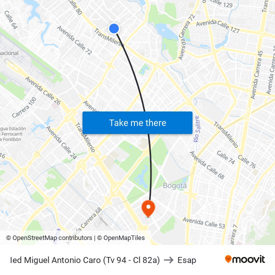 Ied Miguel Antonio Caro (Tv 94 - Cl 82a) to Esap map