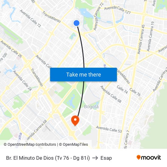 Br. El Minuto De Dios (Tv 76 - Dg 81i) to Esap map