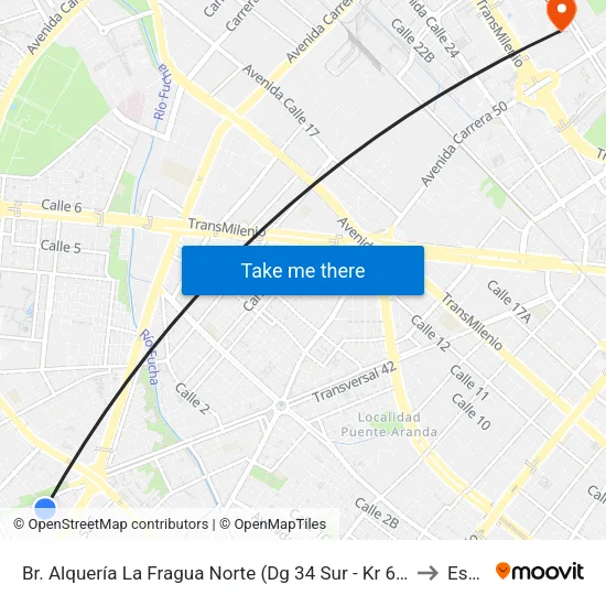 Br. Alquería La Fragua Norte (Dg 34 Sur - Kr 68c) to Esap map