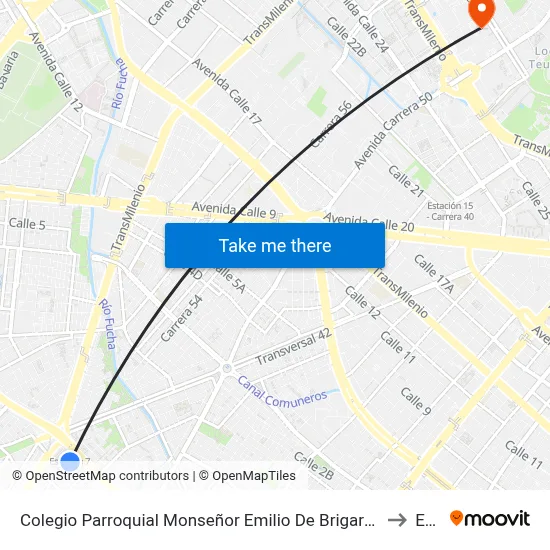 Colegio Parroquial Monseñor Emilio De Brigard (Cl 28 Sur - Kr 52b) to Esap map