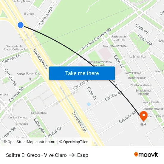 Salitre El Greco - Vive Claro to Esap map