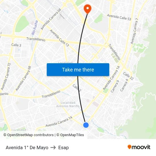 Avenida 1° De Mayo to Esap map