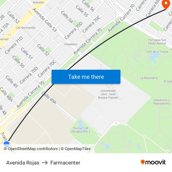 Avenida Rojas to Farmacenter map