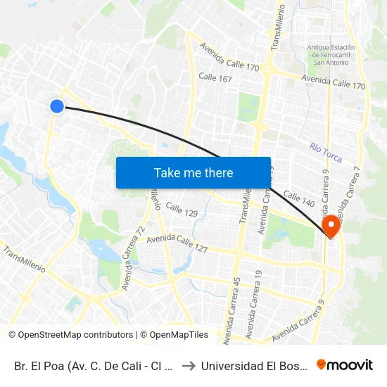 Br. El Poa (Av. C. De Cali - Cl 139) to Universidad El Bosque map