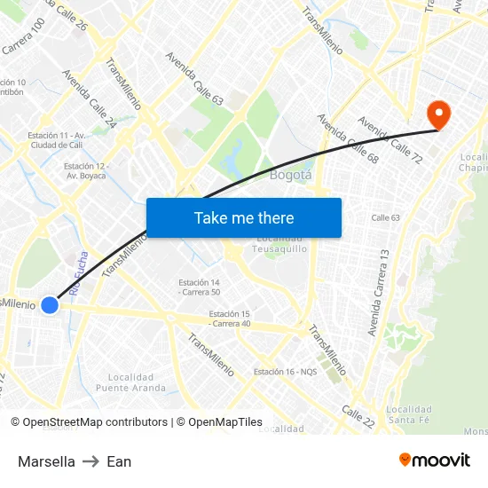 Marsella to Ean map