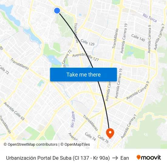 Urbanización Portal De Suba (Cl 137 - Kr 90a) to Ean map