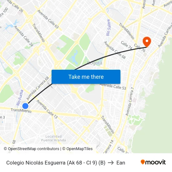 Colegio Nicolás Esguerra (Ak 68 - Cl 9) (B) to Ean map