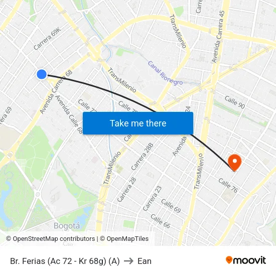 Br. Ferias (Ac 72 - Kr 68g) (A) to Ean map