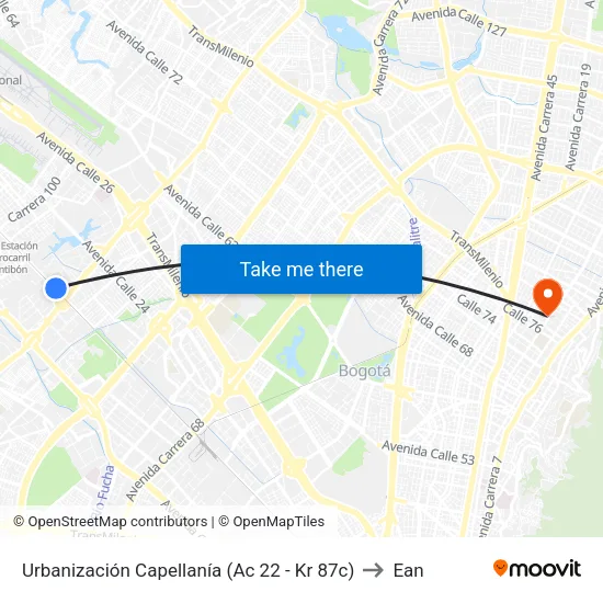 Urbanización Capellanía (Ac 22 - Kr 87c) to Ean map