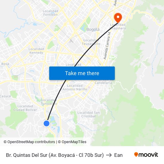 Br. Quintas Del Sur (Av. Boyacá - Cl 70b Sur) to Ean map