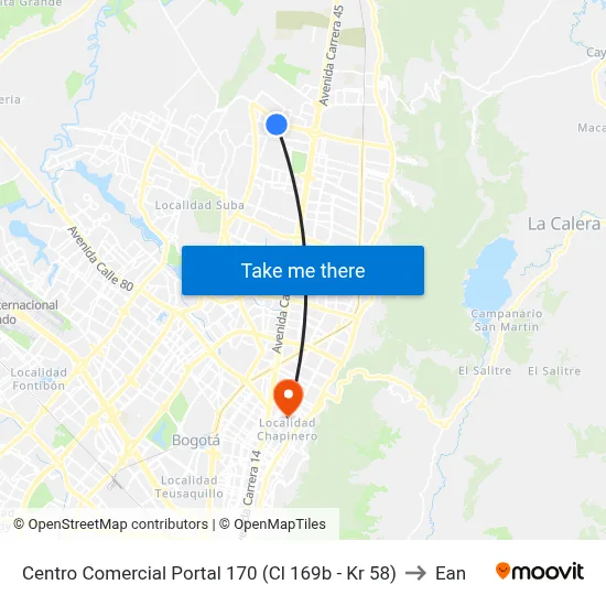 Centro Comercial Portal 170 (Cl 169b - Kr 58) to Ean map