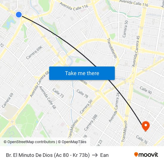 Br. El Minuto De Dios (Ac 80 - Kr 73b) to Ean map