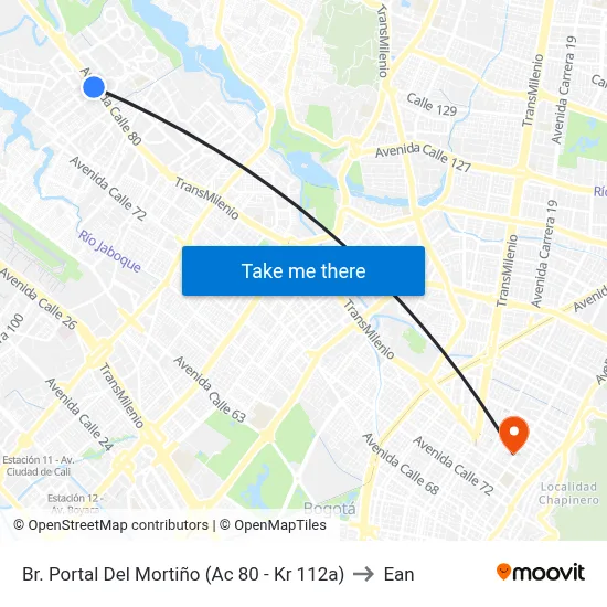 Br. Portal Del Mortiño (Ac 80 - Kr 112a) to Ean map
