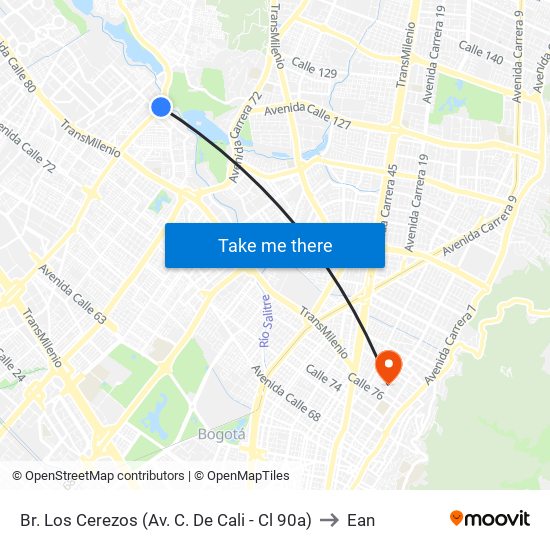 Br. Los Cerezos (Av. C. De Cali - Cl 90a) to Ean map
