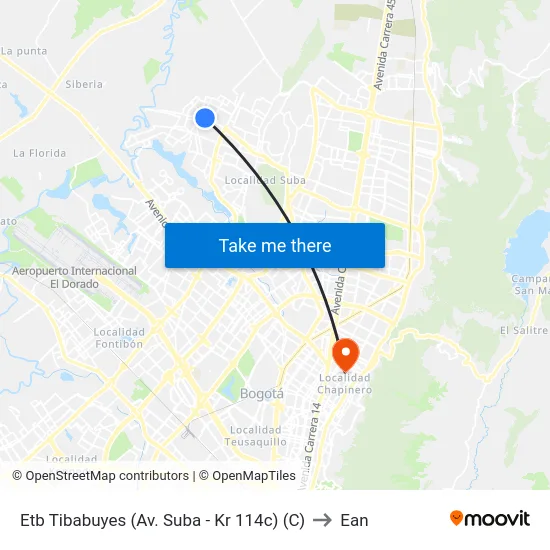 Etb Tibabuyes (Av. Suba - Kr 114c) (C) to Ean map