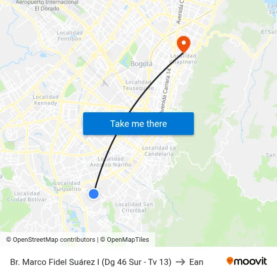 Br. Marco Fidel Suárez I (Dg 46 Sur - Tv 13) to Ean map