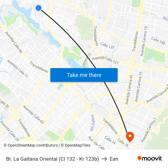 Br. La Gaitana Oriental (Cl 132 - Kr 123b) to Ean map