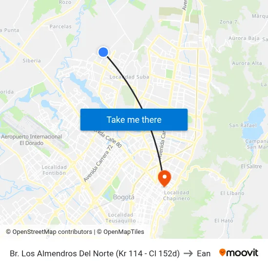 Br. Los Almendros Del Norte (Kr 114 - Cl 152d) to Ean map