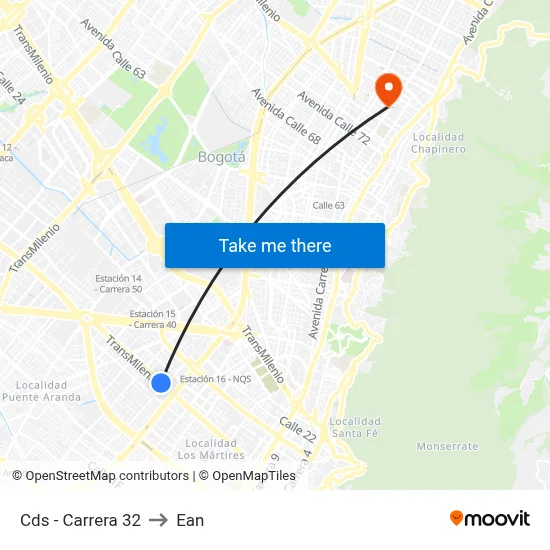 Cds - Carrera 32 to Ean map