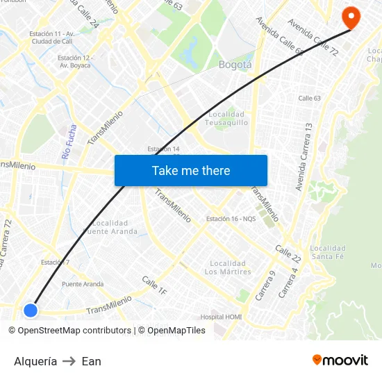 Alquería to Ean map