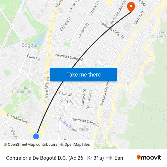 Contraloría De Bogotá D.C. (Ac 26 - Kr 31a) to Ean map