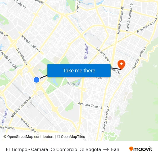 El Tiempo - Cámara De Comercio De Bogotá to Ean map