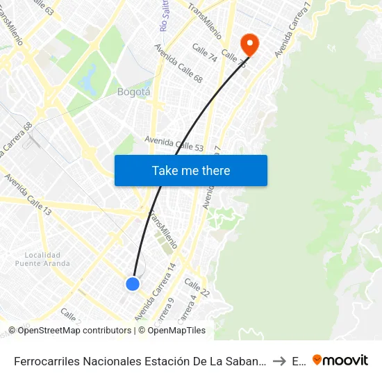 Ferrocarriles Nacionales Estación De La Sabana (Ac 13 - Kr 18) to Ean map
