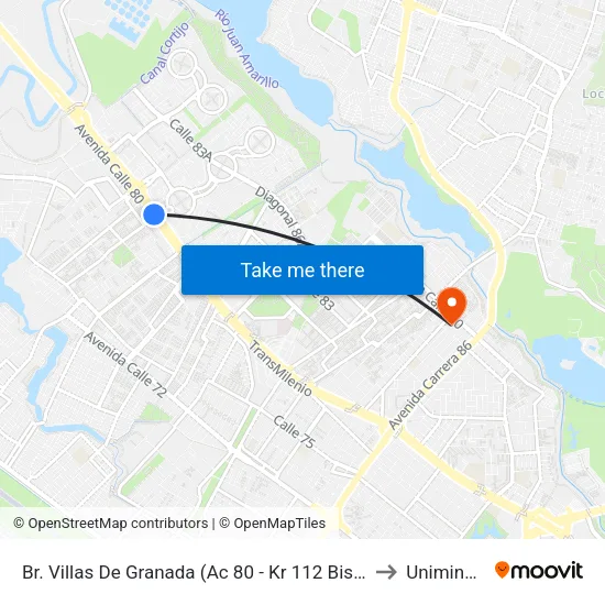 Br. Villas De Granada (Ac 80 - Kr 112 Bis) (A) to Uniminuto map