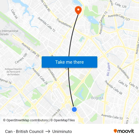 Can - British Council to Uniminuto map