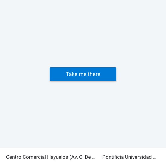 Centro Comercial Hayuelos (Av. C. De Cali - Cl 20) (B) to Pontificia Universidad Javeriana map