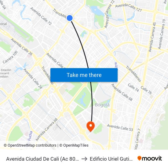 Avenida Ciudad De Cali (Ac 80 - Av. C. De Cali) to Edificio Uriel Gutiérrez (861) map
