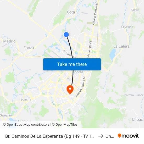 Br. Caminos De La Esperanza (Dg 149 - Tv 142) to Unad map