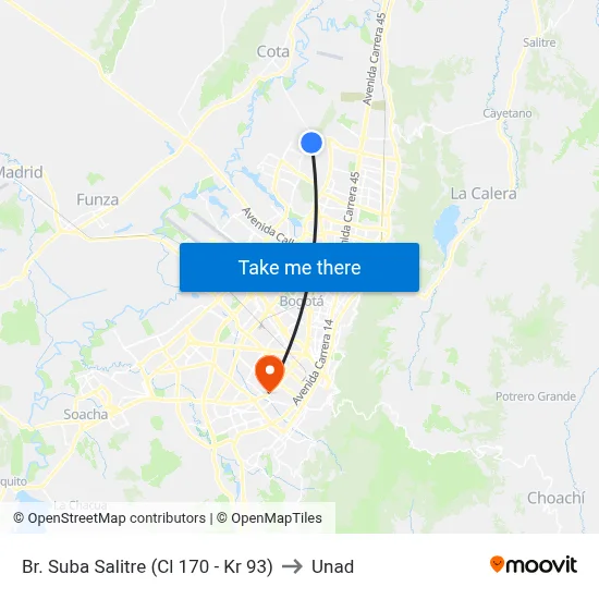 Br. Suba Salitre (Cl 170 - Kr 93) to Unad map