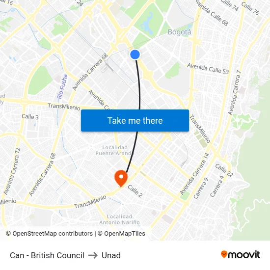 Can - British Council to Unad map