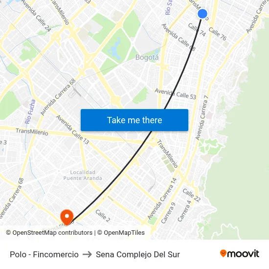 Polo - Fincomercio to Sena Complejo Del Sur map