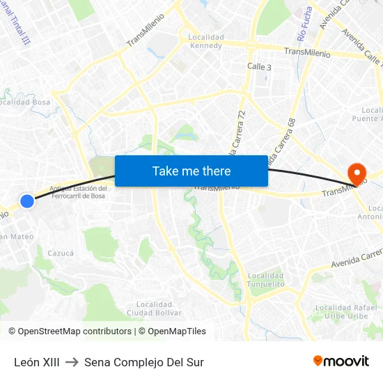 León XIII to Sena Complejo Del Sur map