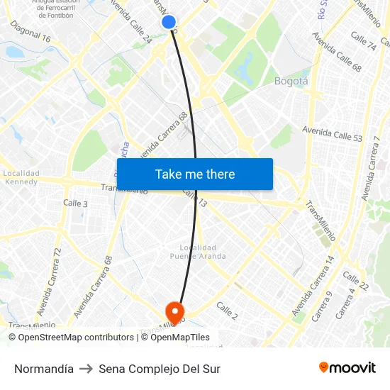 Normandía to Sena Complejo Del Sur map