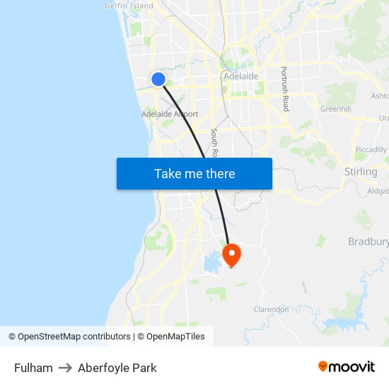 Fulham to Aberfoyle Park map