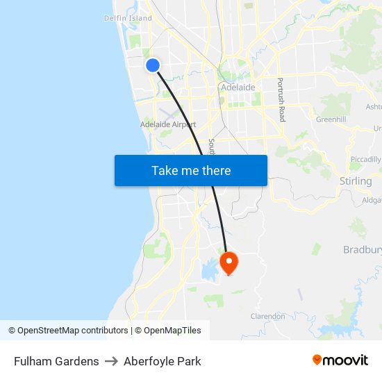 Fulham Gardens to Aberfoyle Park map