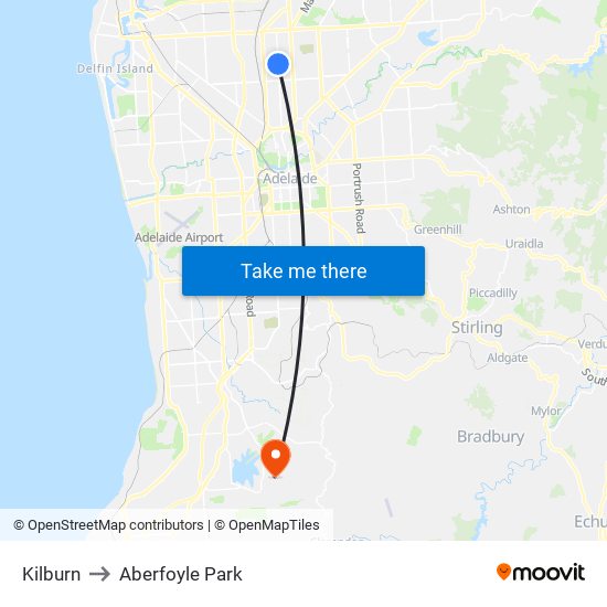 Kilburn to Aberfoyle Park map