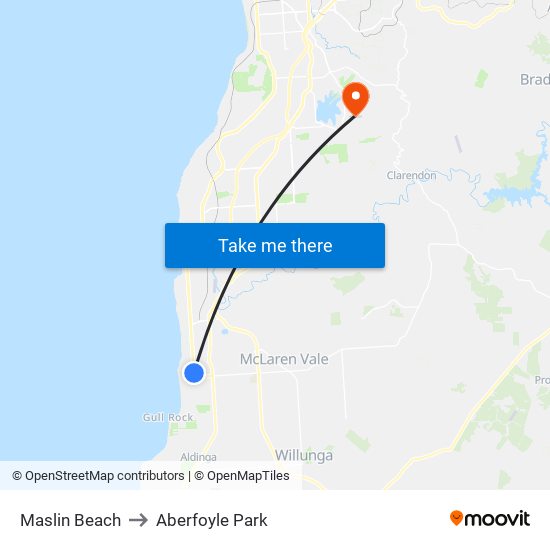 Maslin Beach to Aberfoyle Park map