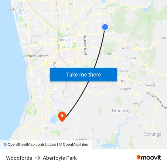 Woodforde to Aberfoyle Park map