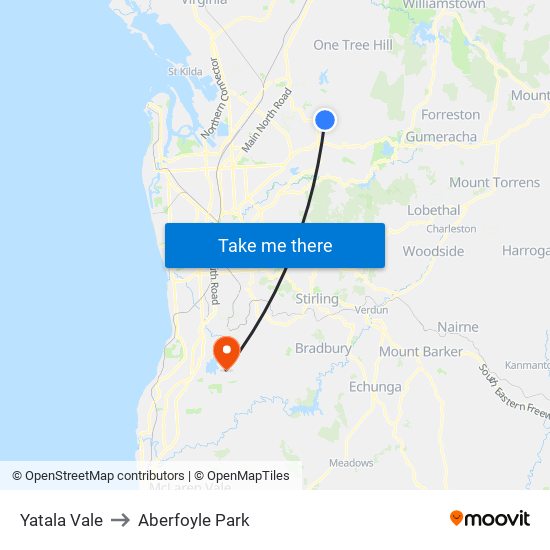 Yatala Vale to Aberfoyle Park map