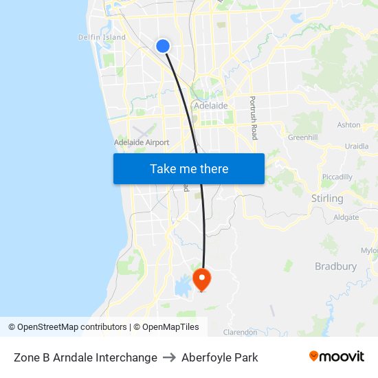 Zone B Arndale Interchange to Aberfoyle Park map